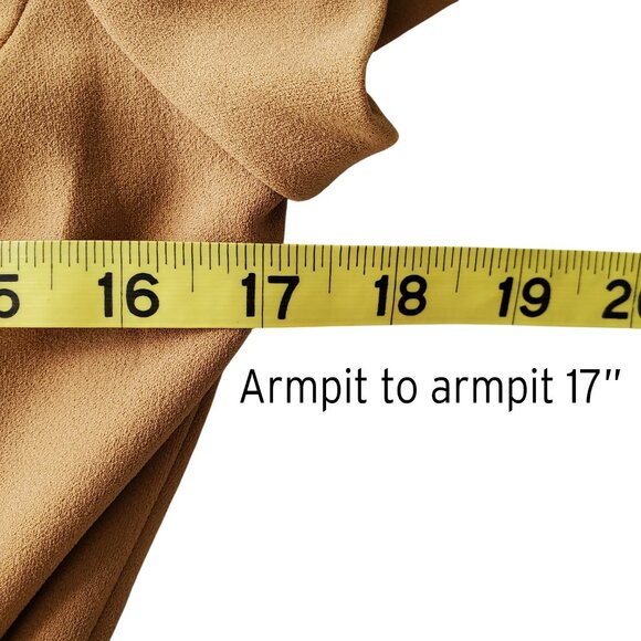 Calvin Klein NWT Career Dress Tulip Hem Tie Front Short Sleeve Deep Tan Size 4 - Picture 9 of 16